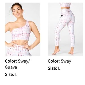 Gym wear - Fabletics Sway/Guava top and matching bottom.